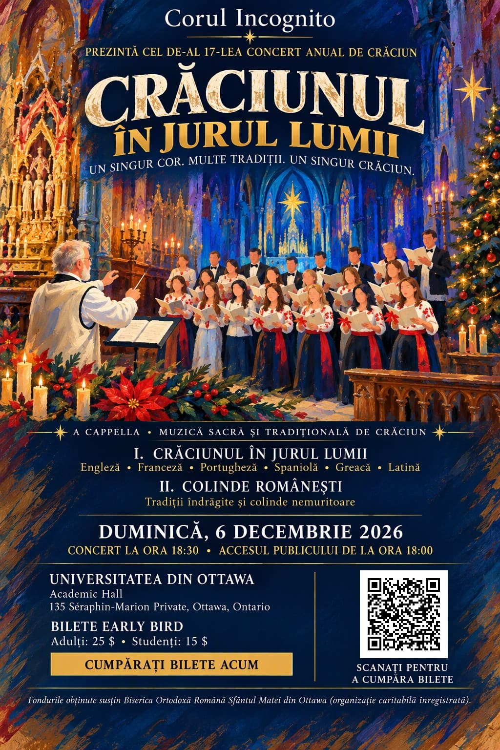 Afișul Concertului de Crăciun al Corului Incognito
